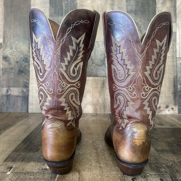 Lucchese N4561 Wingtip 1883 Western Brown Cowboy Boots Womens 8 B - Picture 7 of 12